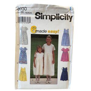 Simplicity 8030 Girls & Childs Dress Sewing Pattern KK Sizes 7-8-10-12 6 Styles